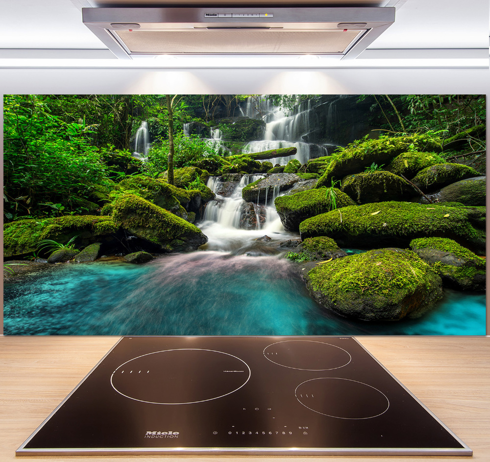 Cooker splashback Waterfall in the jungle