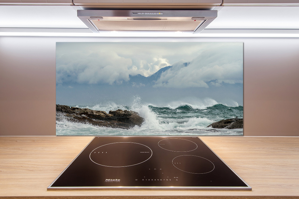 Cooker splashback Rough sea