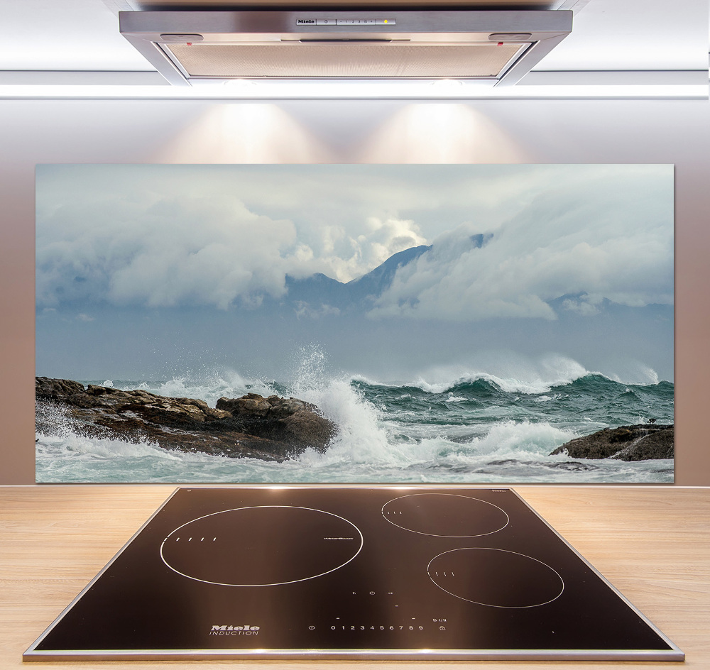 Cooker splashback Rough sea