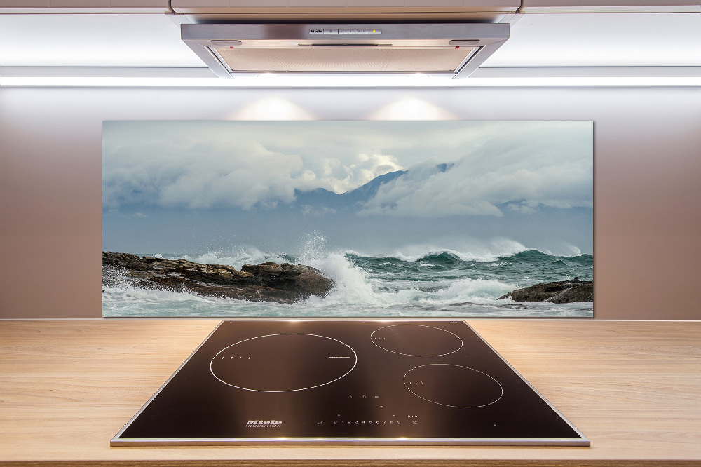 Cooker splashback Rough sea