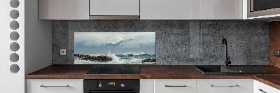 Cooker splashback Rough sea