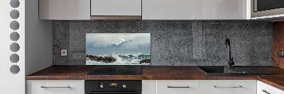 Cooker splashback Rough sea