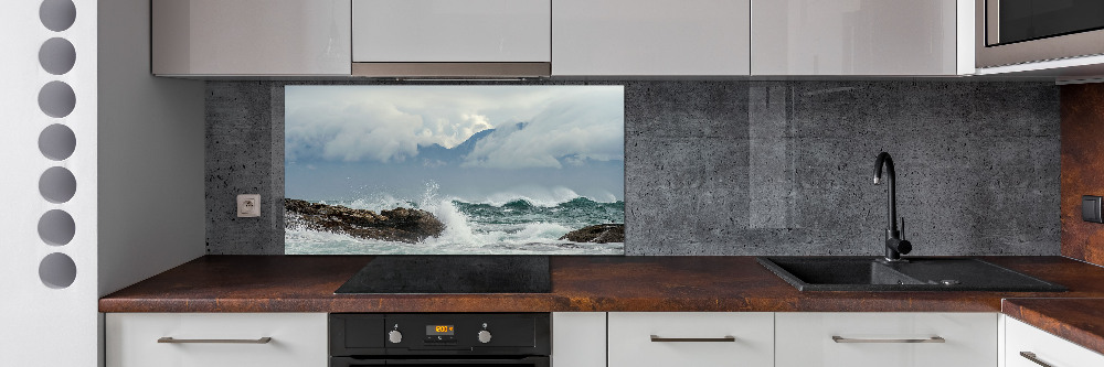 Cooker splashback Rough sea