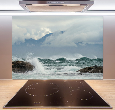 Cooker splashback Rough sea