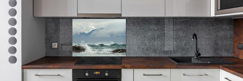 Cooker splashback Rough sea