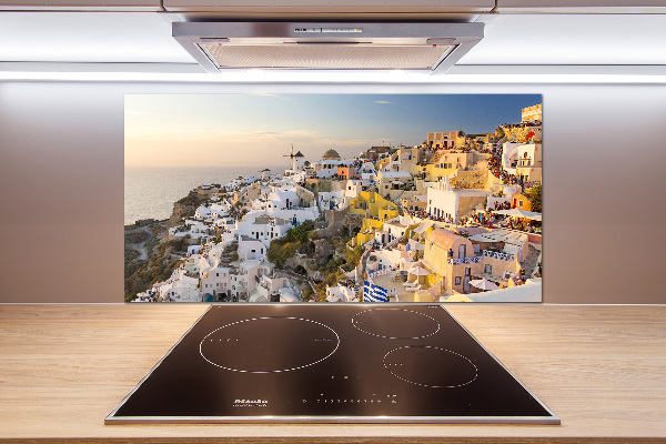 Glass splashback Santorini Greece