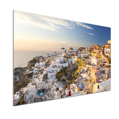 Glass splashback Santorini Greece