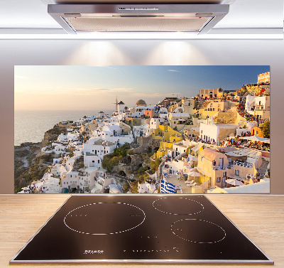 Glass splashback Santorini Greece