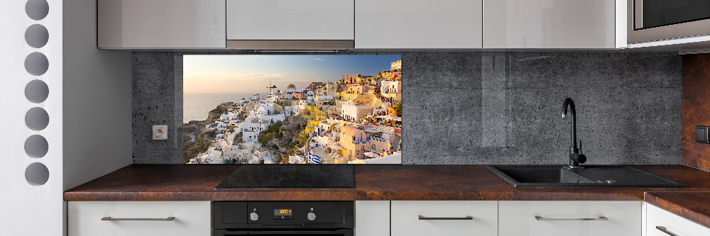 Glass splashback Santorini Greece