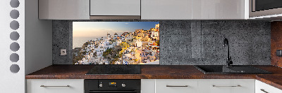 Glass splashback Santorini Greece