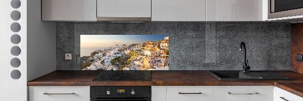 Glass splashback Santorini Greece