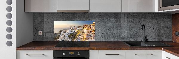 Glass splashback Santorini Greece