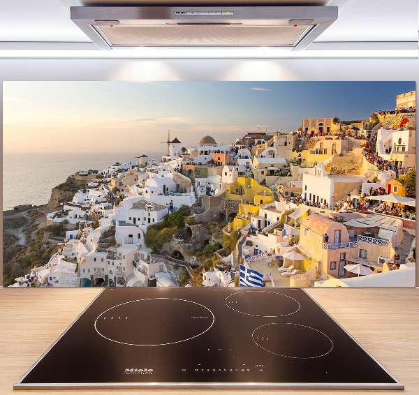 Glass splashback Santorini Greece