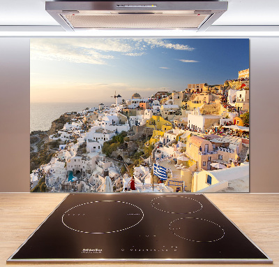 Glass splashback Santorini Greece