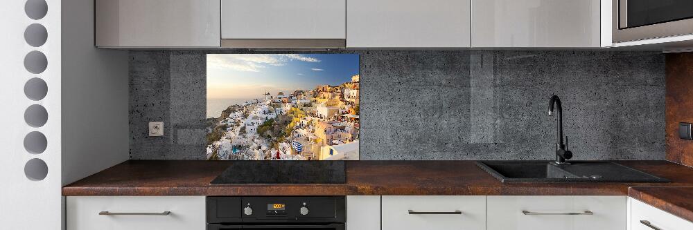 Glass splashback Santorini Greece