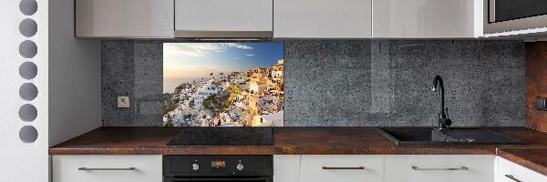 Glass splashback Santorini Greece