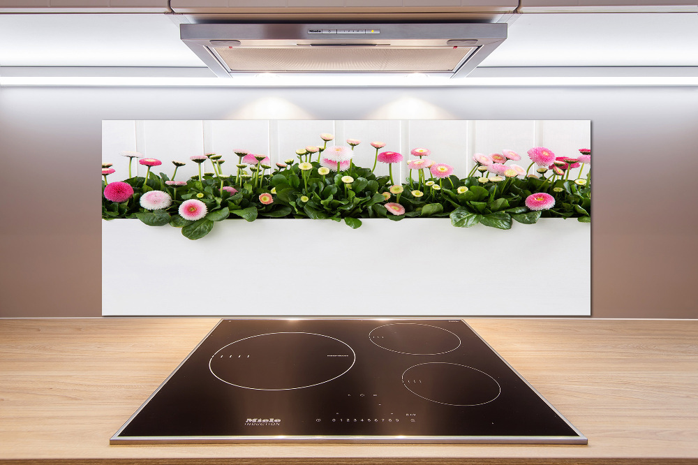 Cooker splashback Pink daisies