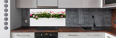 Cooker splashback Pink daisies