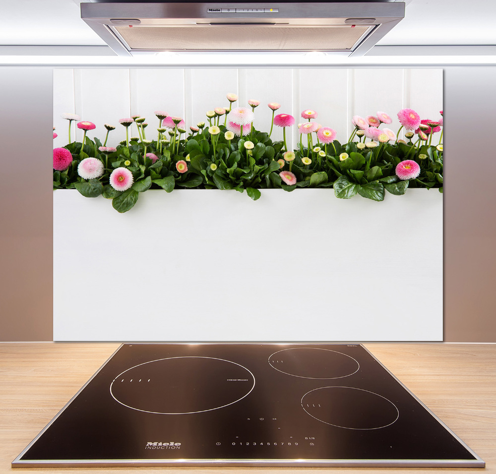 Cooker splashback Pink daisies