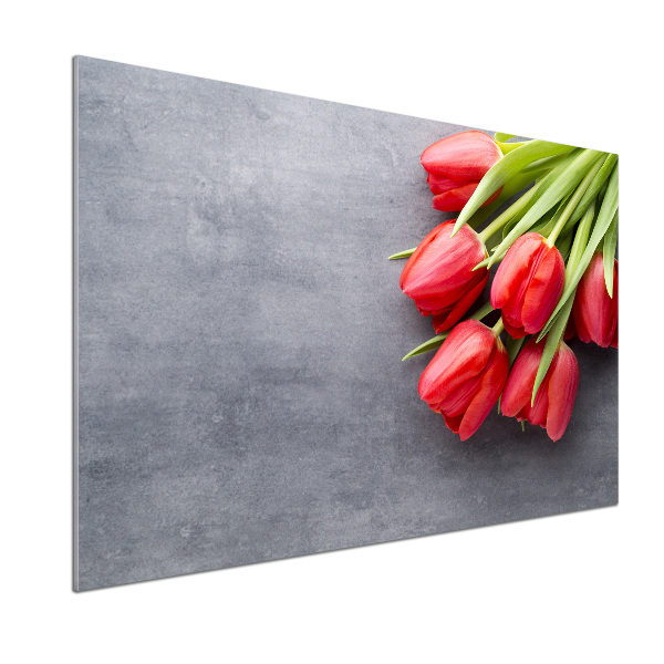 Cooker splashback Red tulips