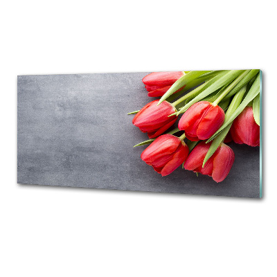 Cooker splashback Red tulips