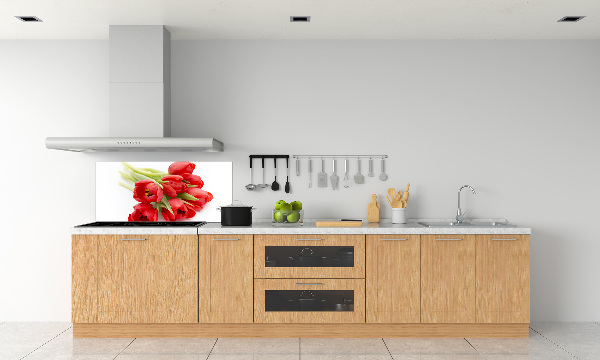 Cooker splashback Red tulips