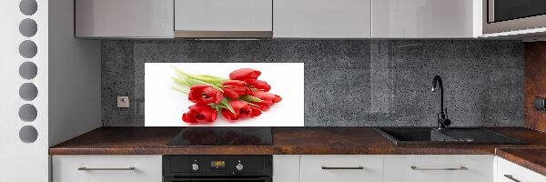 Cooker splashback Red tulips