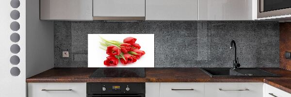 Cooker splashback Red tulips