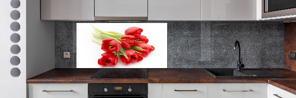 Cooker splashback Red tulips