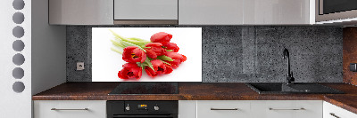 Cooker splashback Red tulips