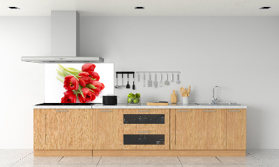 Cooker splashback Red tulips