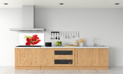 Cooker splashback Red tulips