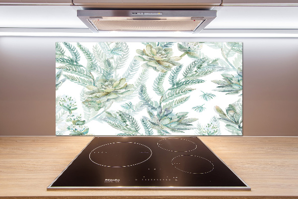 Cooker splashback Flowers and leaves