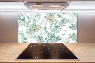 Cooker splashback Flowers and leaves