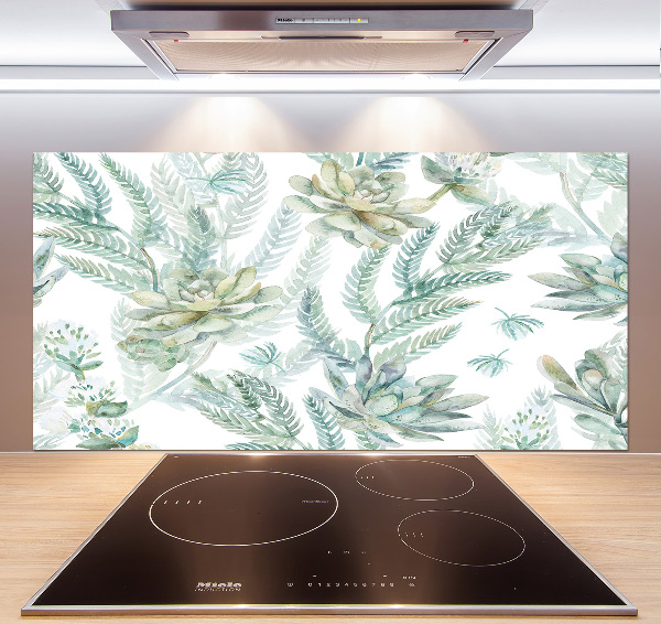 Cooker splashback Flowers and leaves