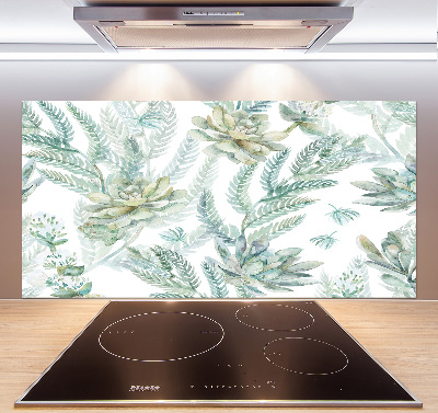 Cooker splashback Flowers and leaves