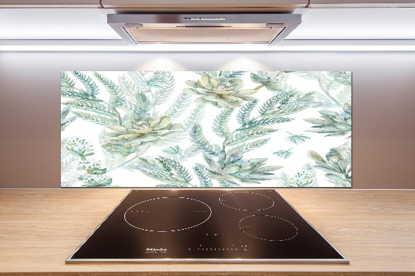 Cooker splashback Flowers and leaves