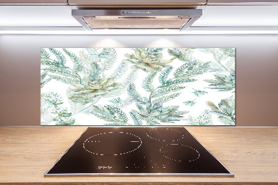 Cooker splashback Flowers and leaves