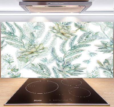 Cooker splashback Flowers and leaves