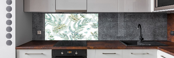 Cooker splashback Flowers and leaves