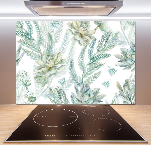 Cooker splashback Flowers and leaves