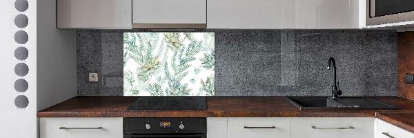 Cooker splashback Flowers and leaves