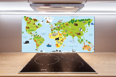 Kitchen splashback Map of Animals