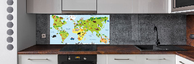 Kitchen splashback Map of Animals