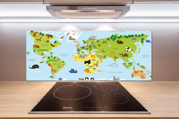 Kitchen splashback Map of Animals