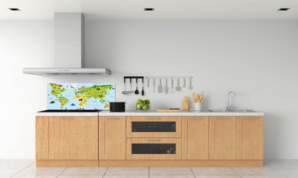 Kitchen splashback Map of Animals