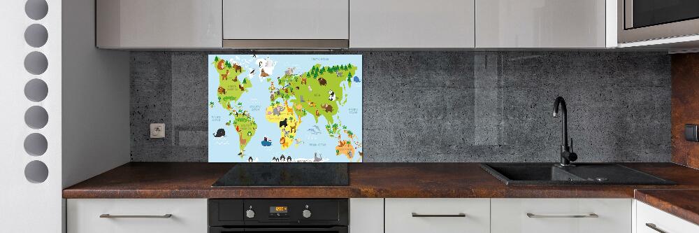 Kitchen splashback Map of Animals