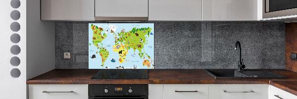 Kitchen splashback Map of Animals