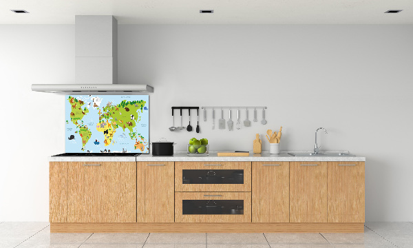 Kitchen splashback Map of Animals