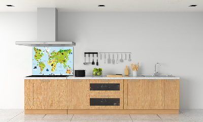 Kitchen splashback Map of Animals